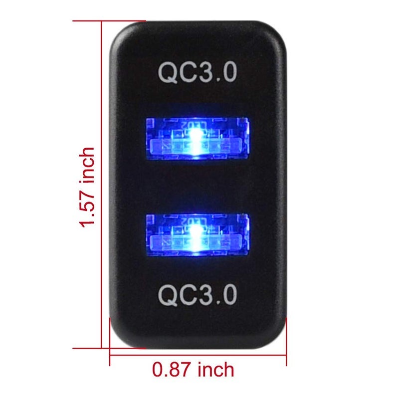 Cllena Quick Charge 3.0 Dual USB Port Charger Socket for Toyota - Image 2